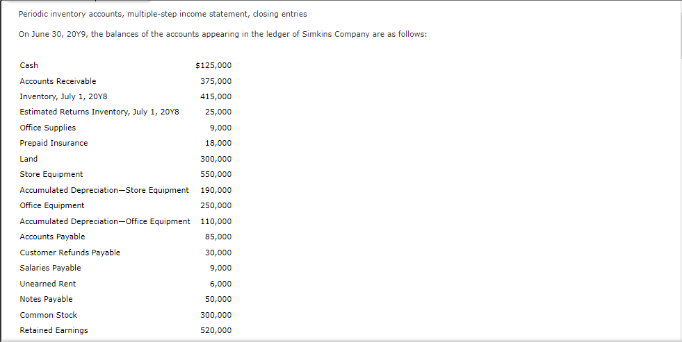  Required: 1. Does Simkins Company use a periodic inventory system or