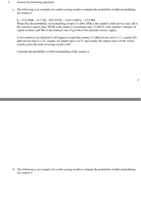  Answer the following questions, a. The following it an example of