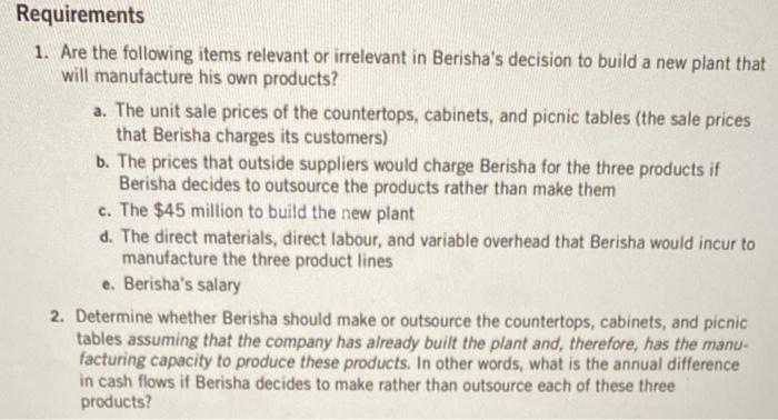 T8-61 Assess information relevant to an outsourcing decision (Learning Objective 7) Shyhrete