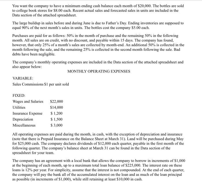 Ended June 30, 2022 You want the company to have a minimum