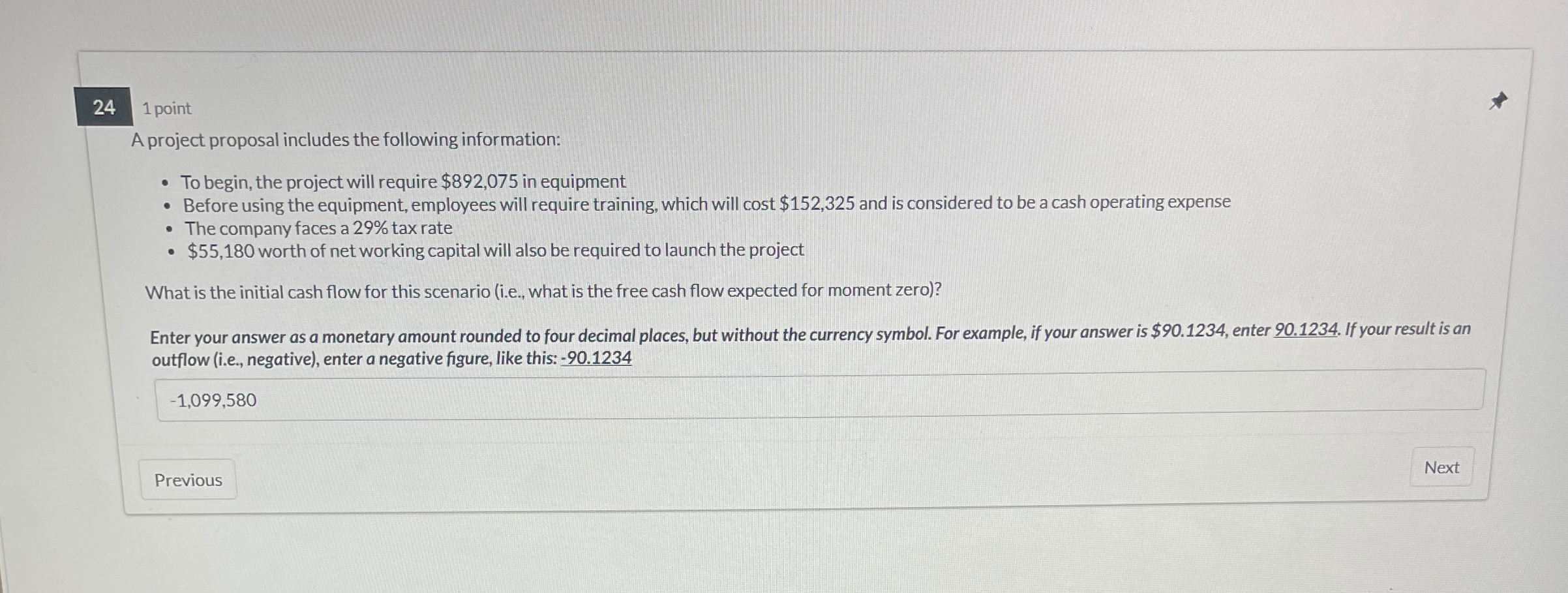  24 1 point A project proposal includes the following information: To