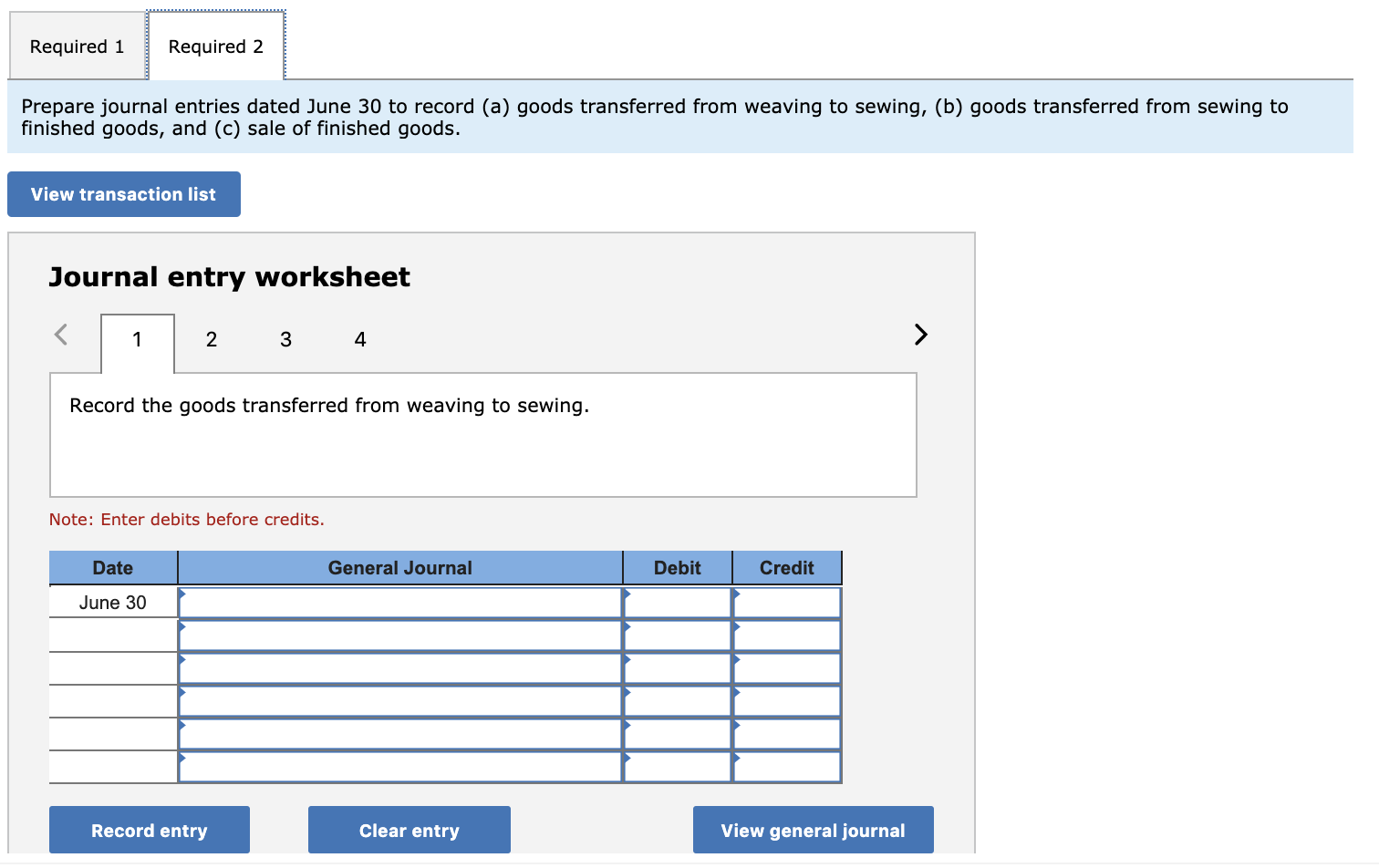 by passing the products through a weaving department and a sewing department.