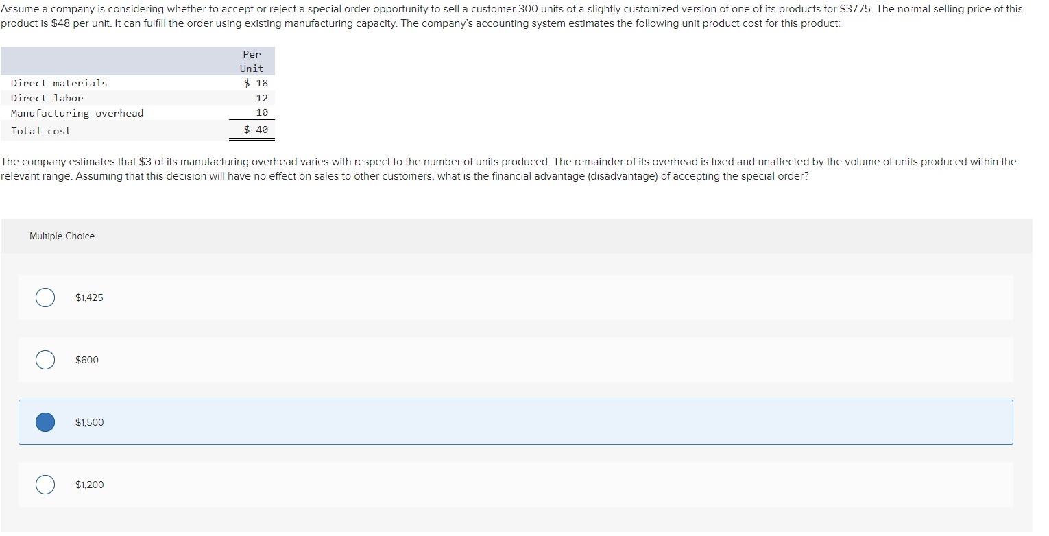 relevant range. Assuming that this decision will have no effect on