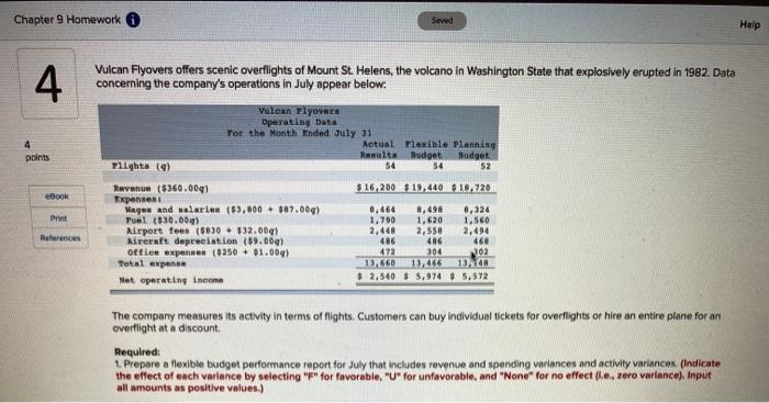  Chapter 9 Homework Saved Help 4 Vulcan Flyovers offers scenic overflights