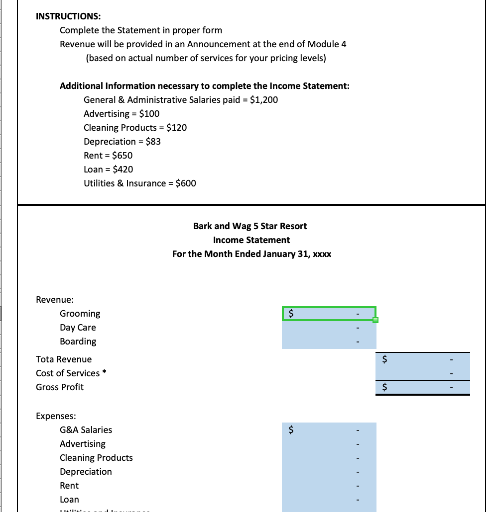 your Variable_Fixed tab completed in Milestone 1 SCENARIO (choose one from each