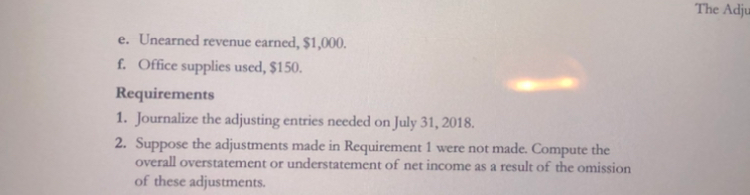 statement The following data at July 31, 2018, are given for RCO: