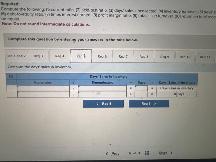 stock, $82,000; and retained earnings; $59,747. Required: Compute the following: (1) current