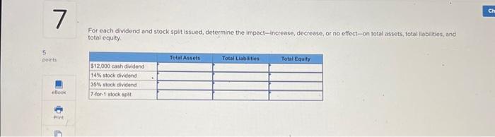  please answer both #7 & #12 For each dividend and stock