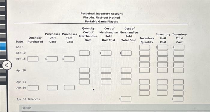 portable game ployers are as followst The business maintains a perpetual inventory