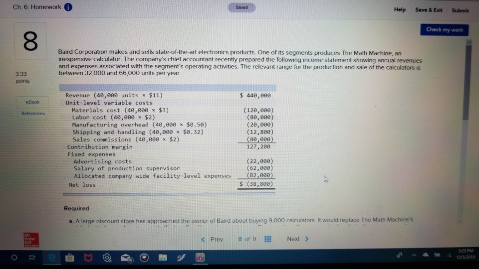  what are the answers Ch. 6: Homework Help Save & Exit