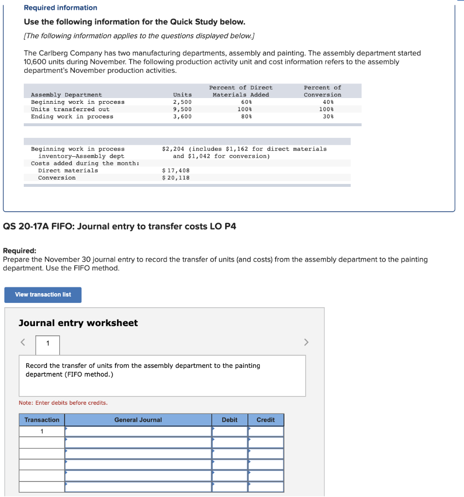 Please help me with this accounting question Required information Use the following