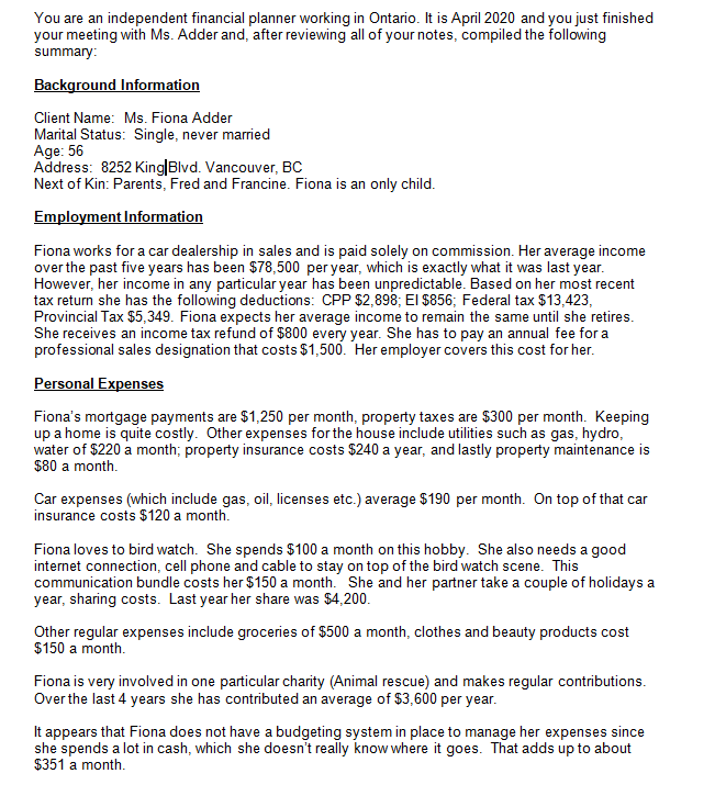 So we were given a practice case to assist us in preparing