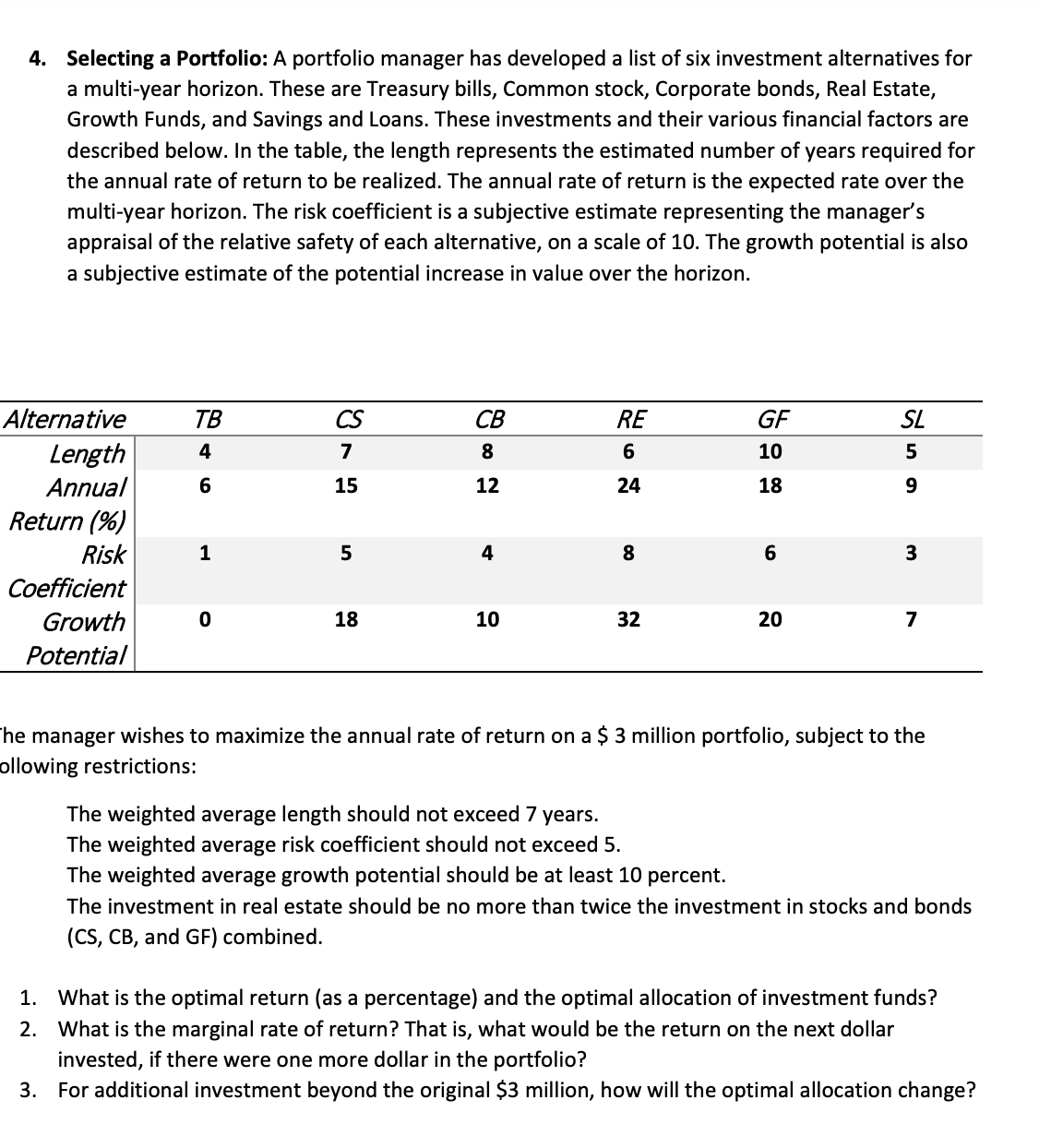  Please solve the problems below using Excel Solver. Please use the