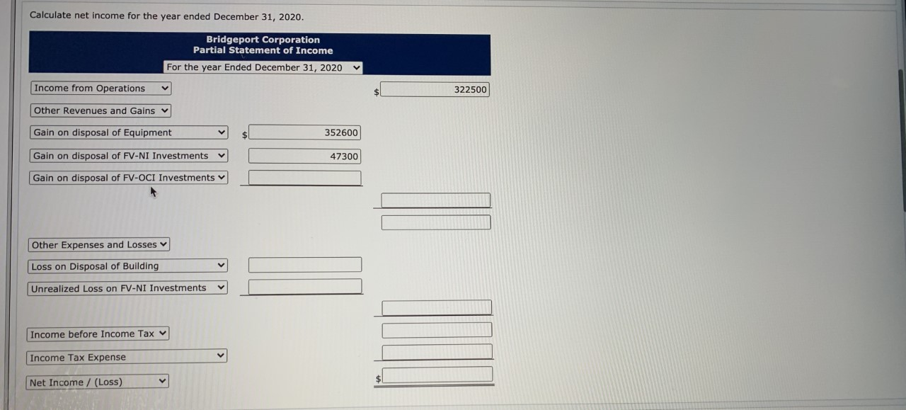 FV-NI investments (46,440) (Loss)/gain on disposal of building (58,480) Gain on disposal