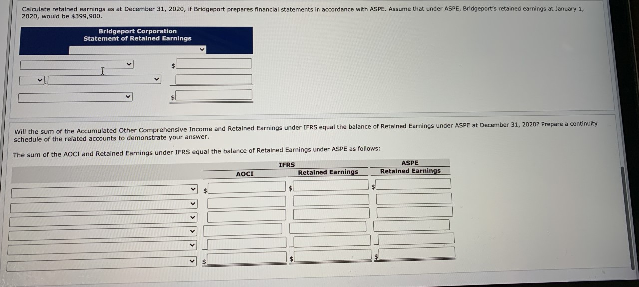 of FV-NI investments 28,380 Bridgeport also had the following account balances as