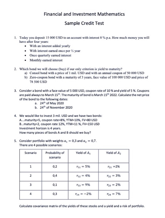 Hello, please can you help me to do this test Financial and