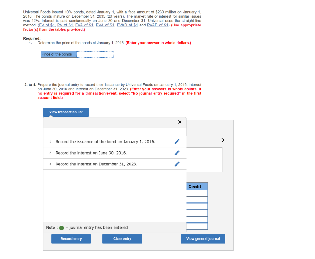  Universal Foods issued 10% bonds, dated January 1, with a face