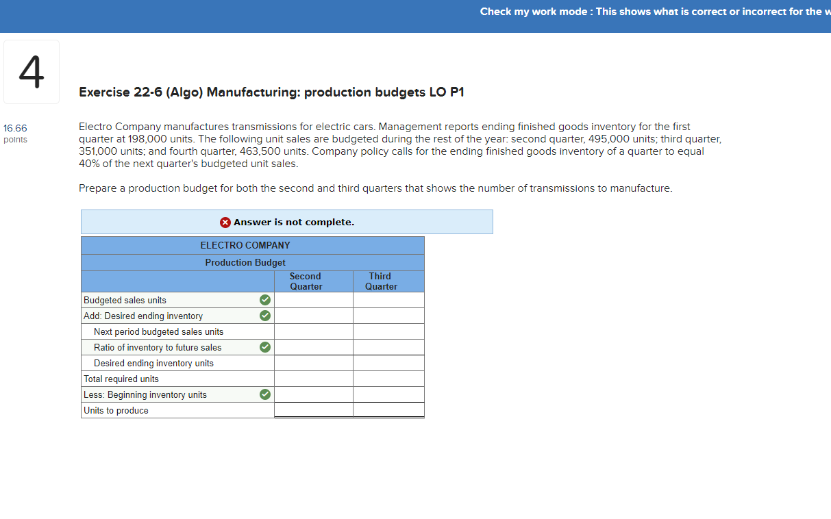  Check my work mode : This shows what is correct or