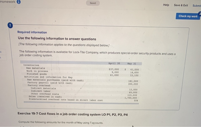  Homework i Saved Help Save & Exit Submit Check my work
