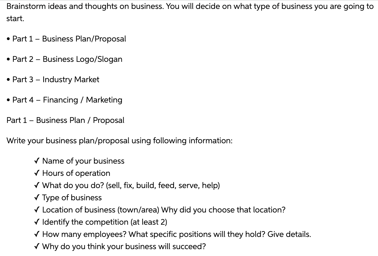 If an expert can take the time to answer each part