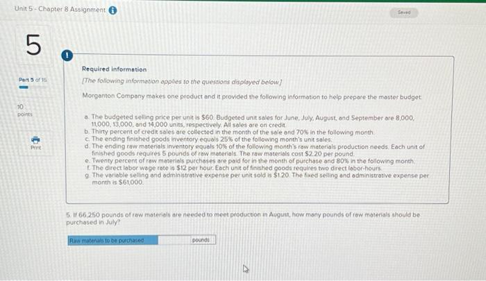  Unit 5 - Chapter 8 Assignment LO Part 5 of 15