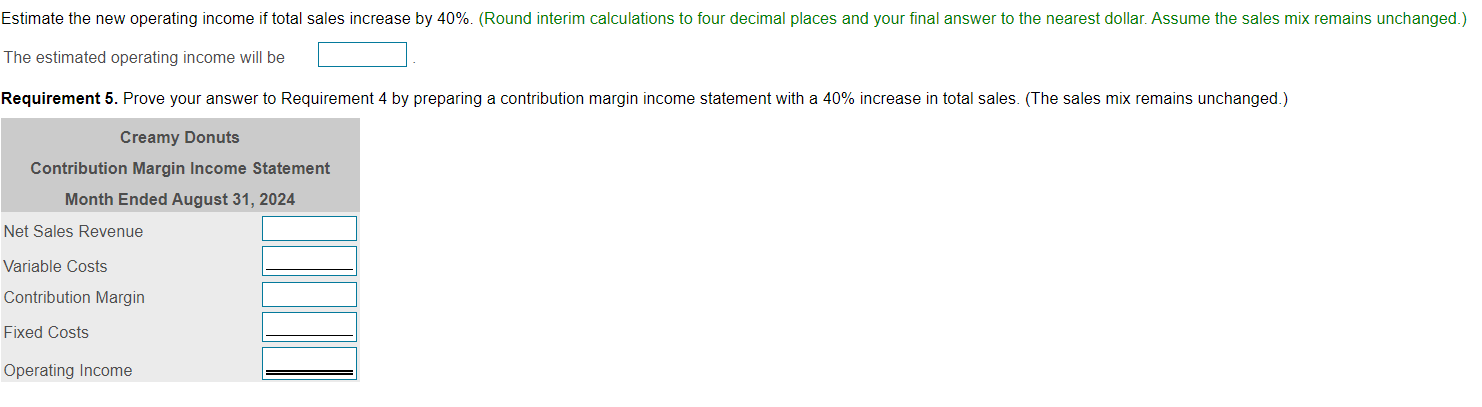 of costs: variable and fixed. 3. Compute Creamy's margin of safety in