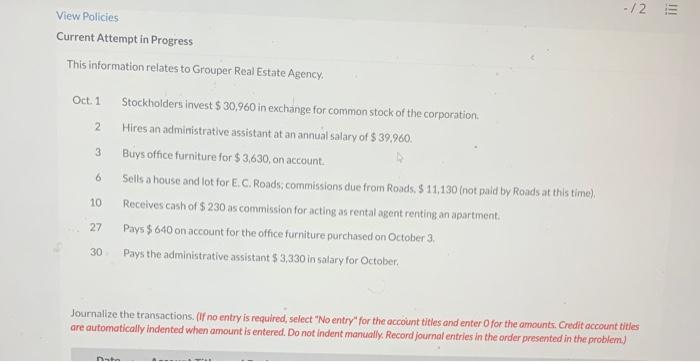  -/2 View Policies Current Attempt in Progress This information relates to