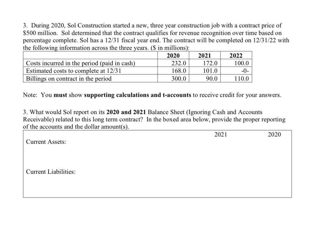  During 2020, Sol Construction started a new, three year construction job