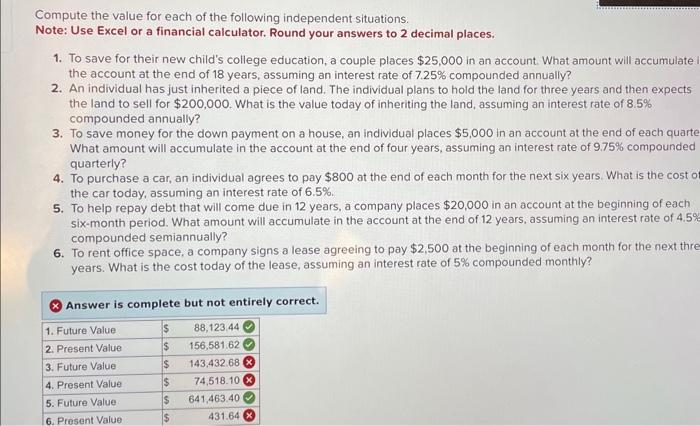 help me answer 3, 4 and 6 please ty Compute the value