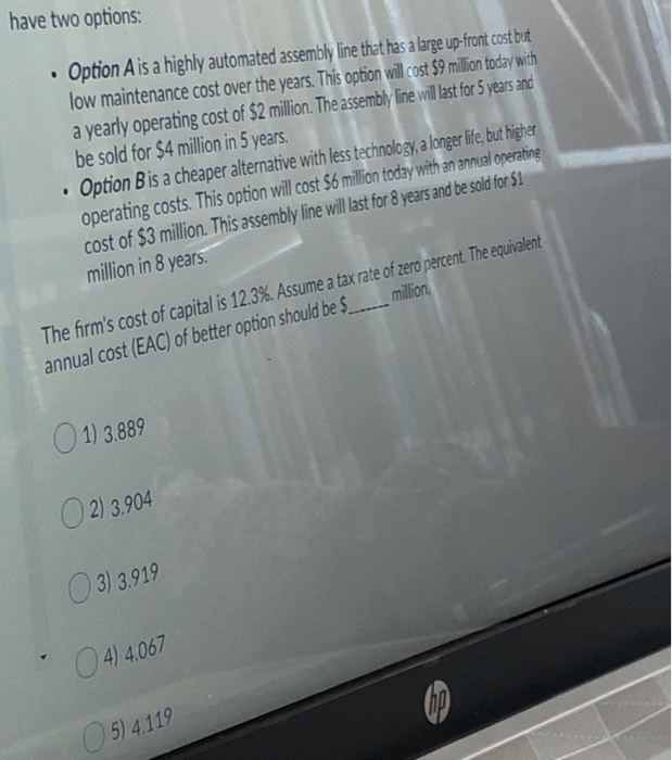 of capital is 15%. The firm calculates the IRR of the project.