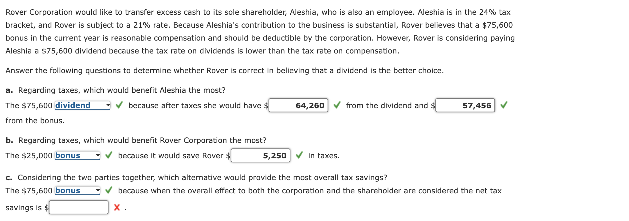  SOLVE FOR C c. Considering the two parties together, which alternative