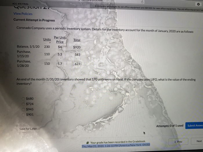 Progress In an exchange of plant assets that has commercial substance 0