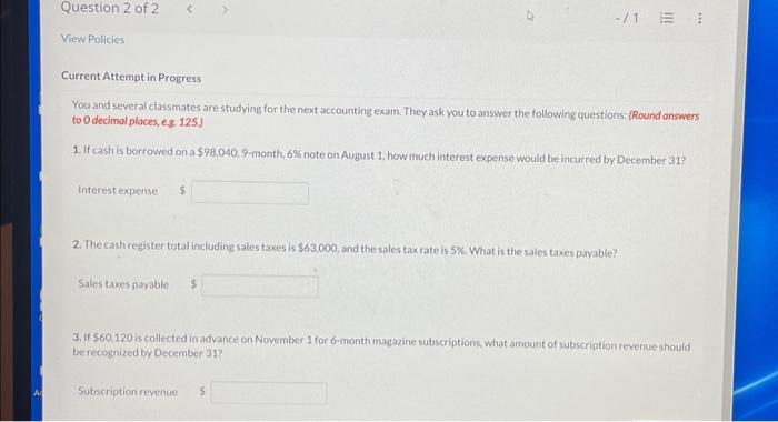 please round answer to 0 decimal place as asked You and several
