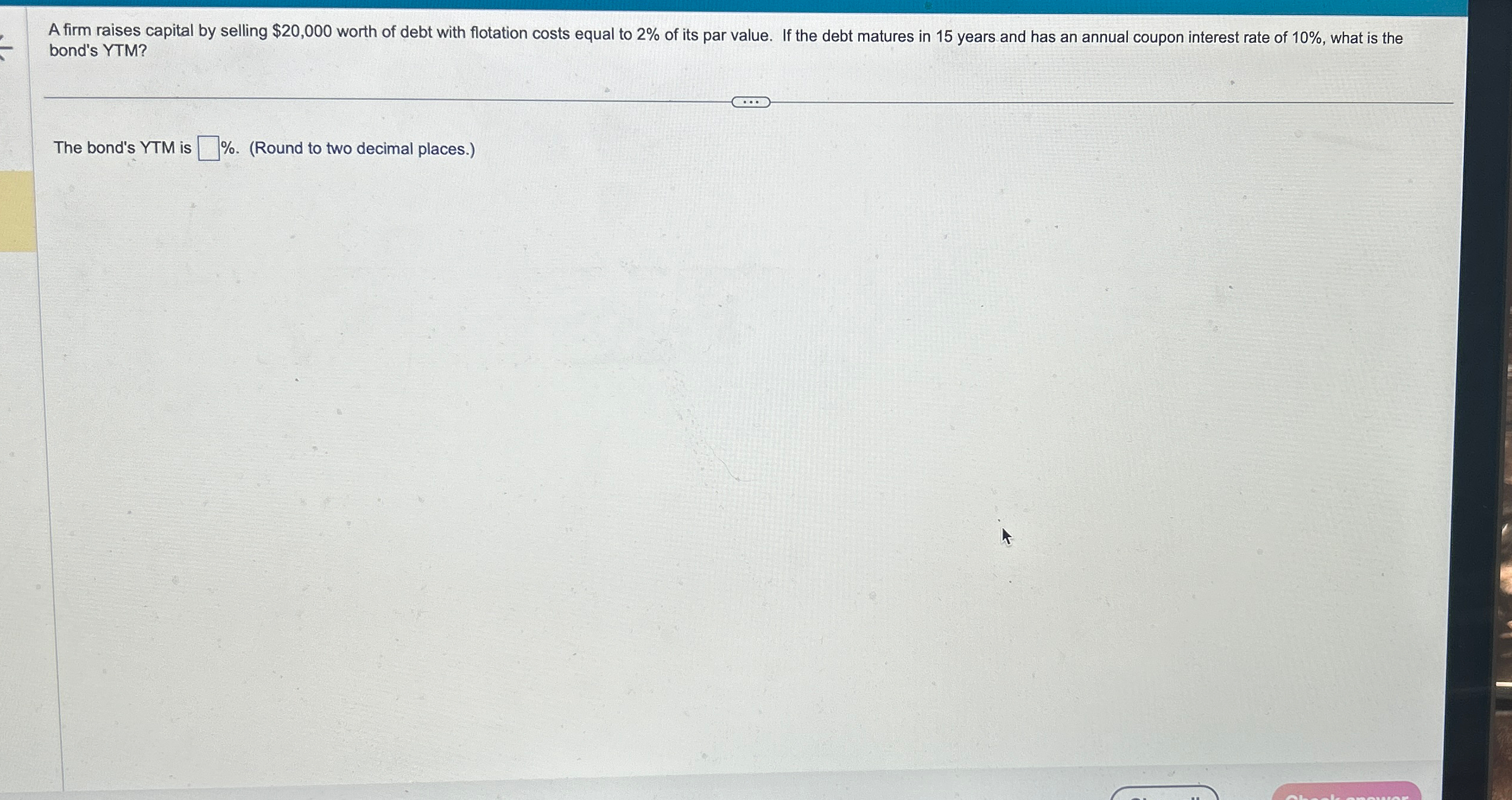  bond's YTM? The bond's YTM is %.(Round to two decimal places.)