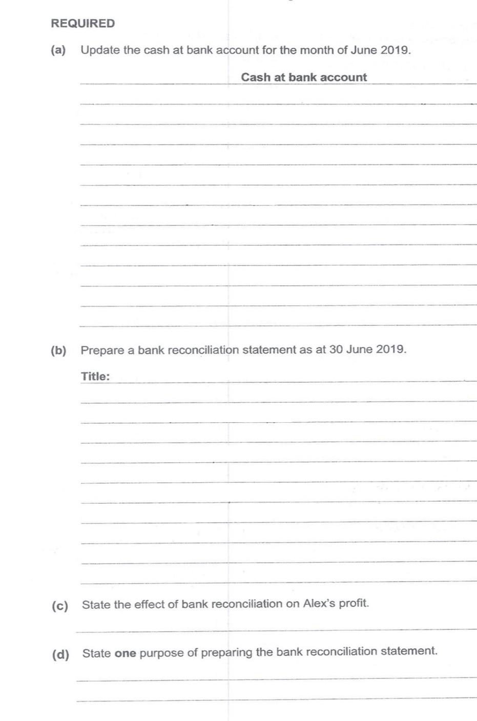is included or excluded (added or subtracted) in adjusted cash at bank