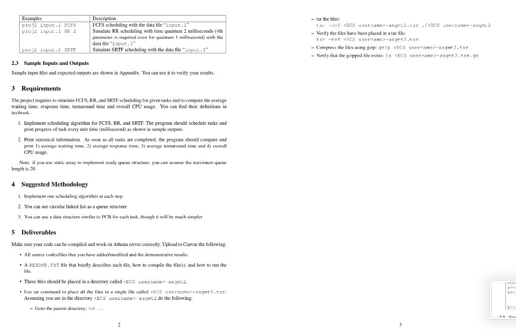 compile and execute it using proj2 program. Examples proj2 input.1 ECES proj2