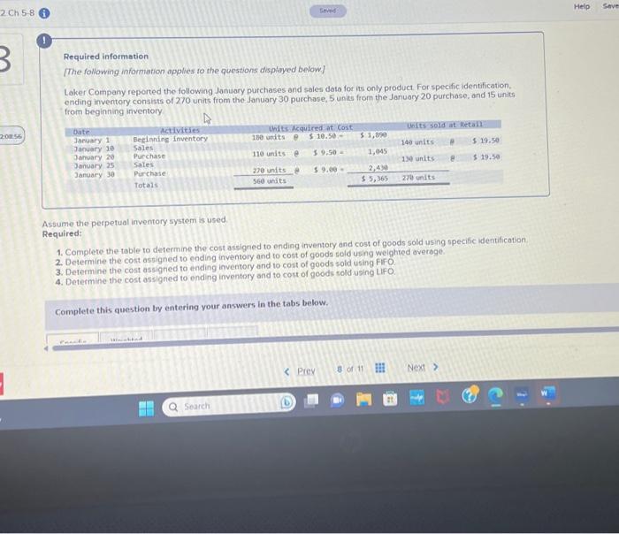  2 Ch 5-8 i 3 208-56 ! Required information [The following