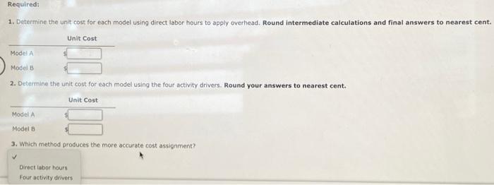 identified the following overhead activities, costs, and activity drivers for the coming