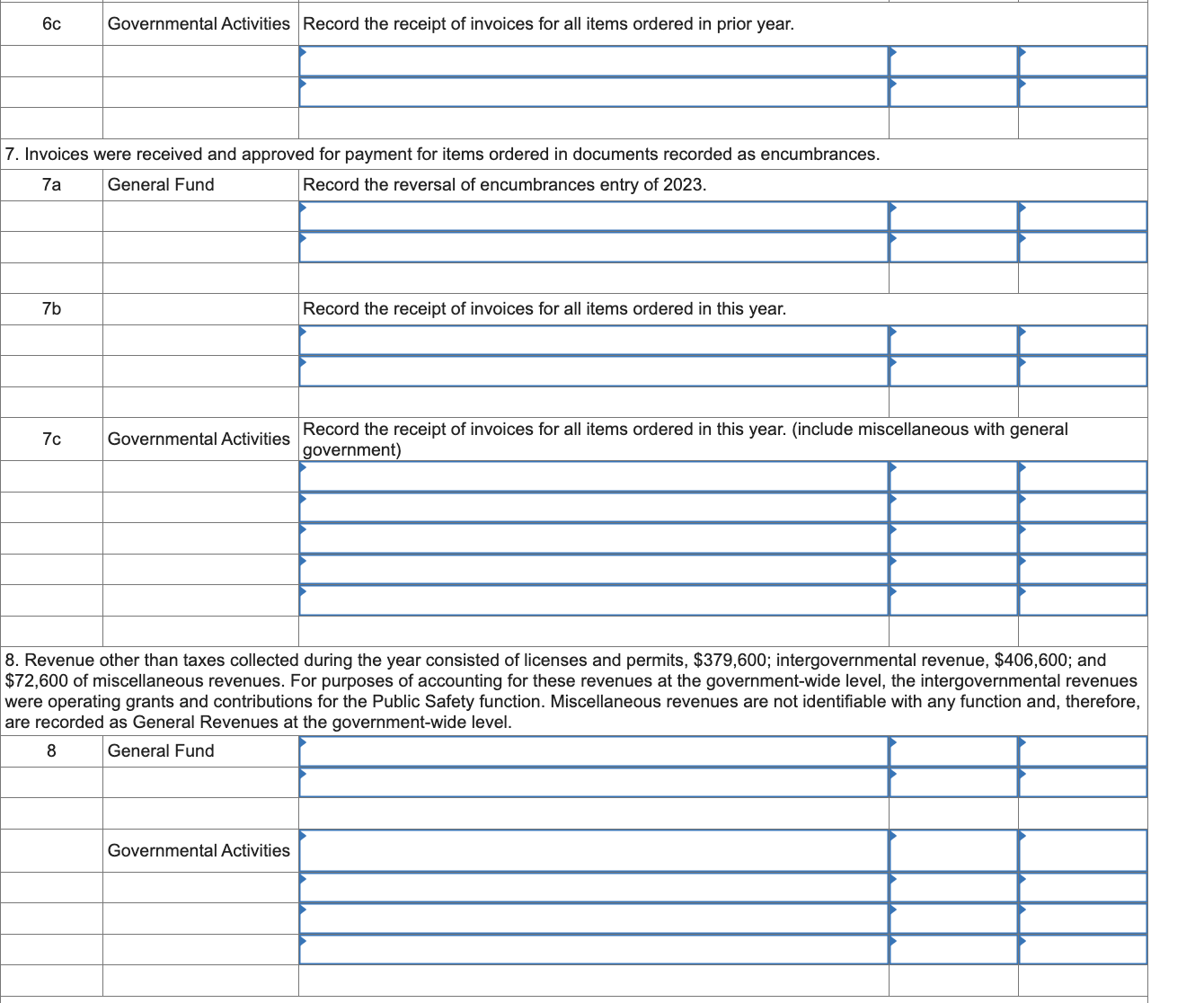 \\ \hline & Governmental Activities & & & \\ \hline & &