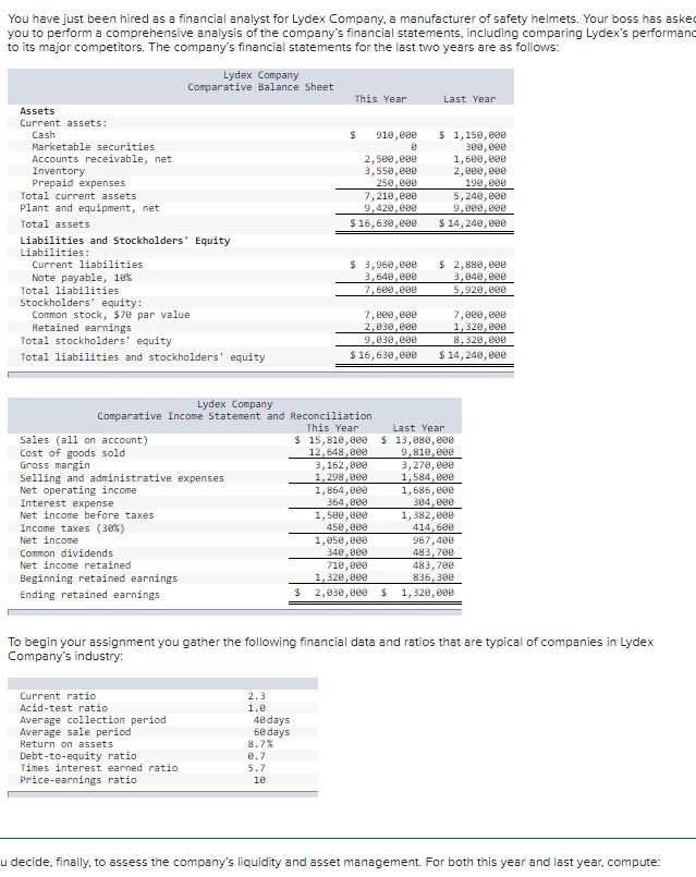  a. Working capital. b. The current ratio. (Round your final answers