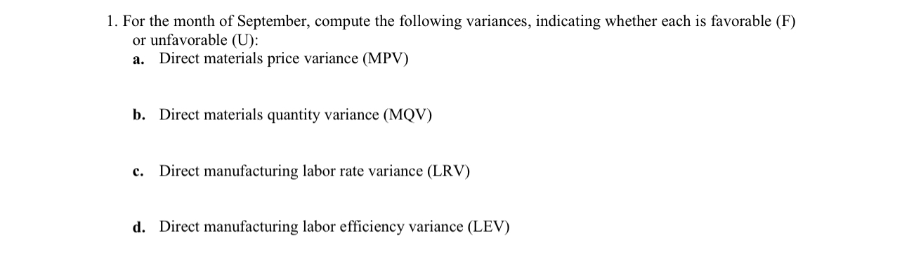 Variance Analysis and complete the assignment questions listed at the end of
