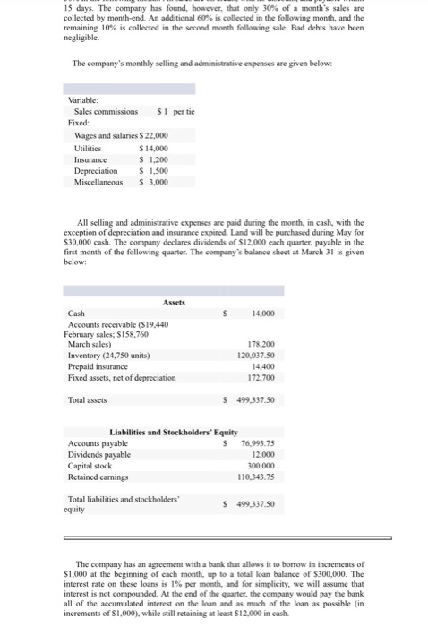 create a sales budget by month and the total for the 2nd