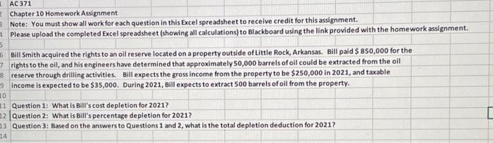  LAC 371 Chapter 10 Homework Assignment Note: You must show all