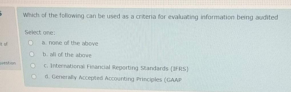 and that the title must: Select one: a. indicate if the auditor