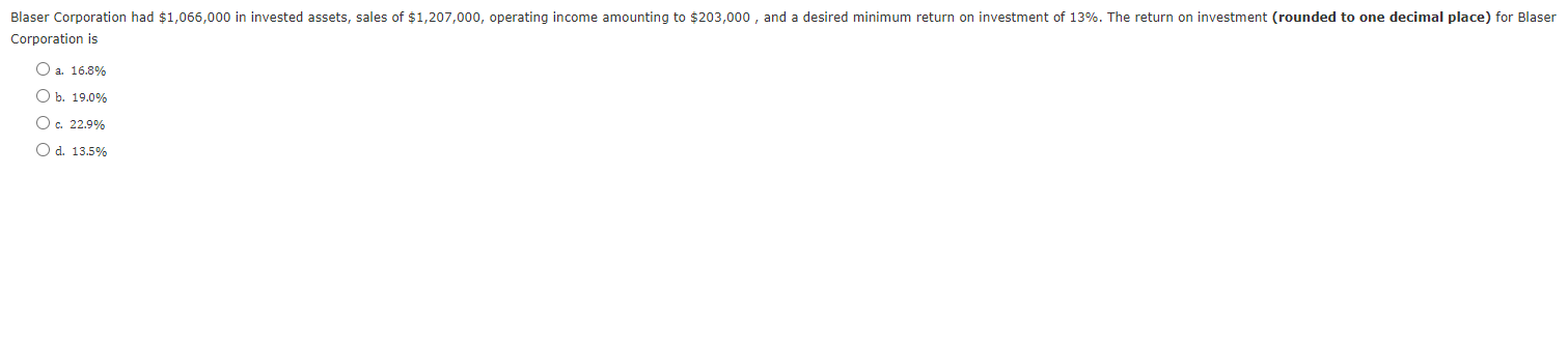  Corporation is a.16.8% b.19.0% c.22.9% d.13.5% 
