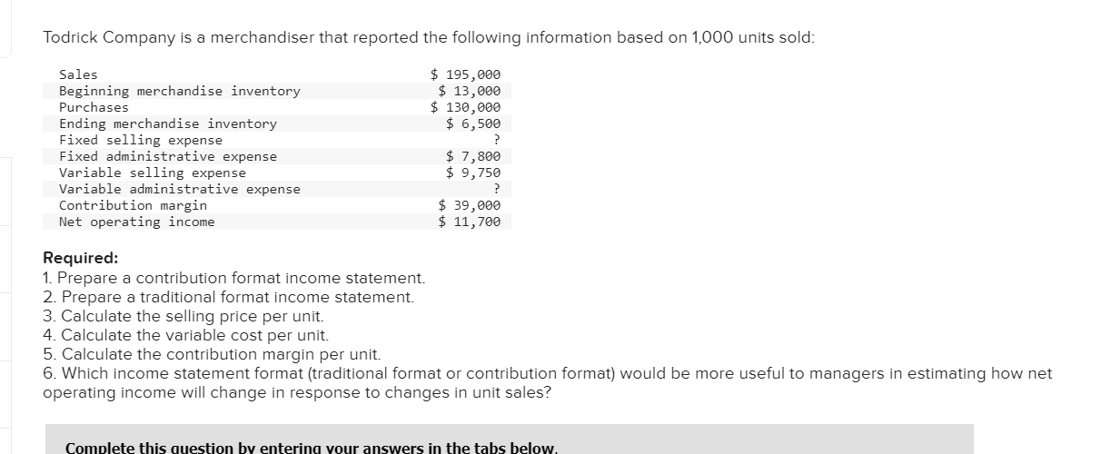 entering your answers in the tabs below. Prepare a contribution format income