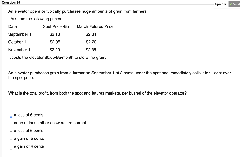 of their June and December futures contracts are given as: A B