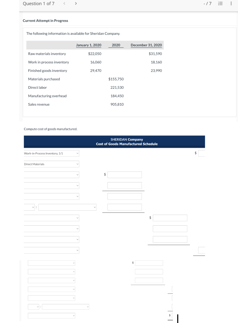  Current Attempt in Progress The following information is available for Sheridan