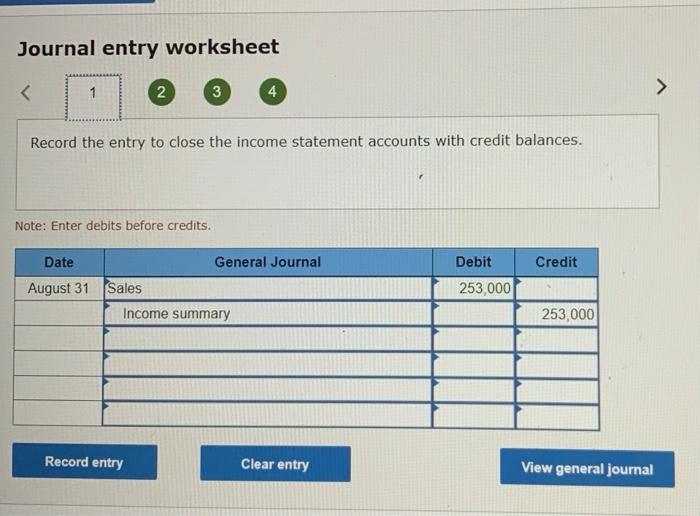 Dividends account. Note: Enter debirs before credits. Journal entry worksheet Record the