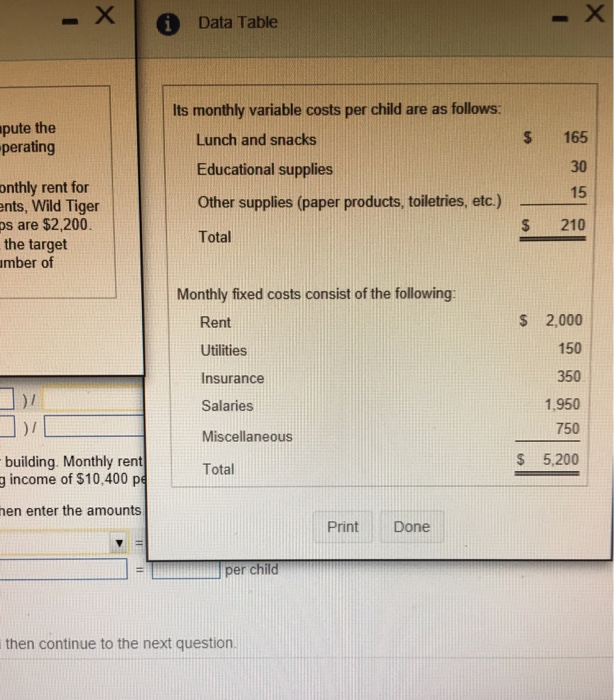 same number of children as in requirement 2. Wild Tiger provides daycare